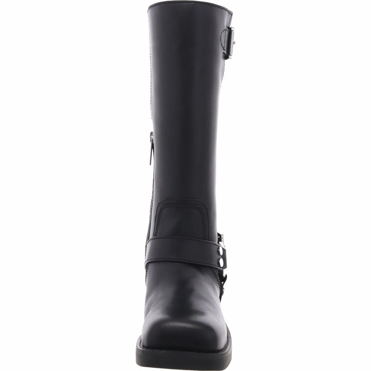 40F4CBFB7L Womens Buckle Leather Mid-Calf Boots