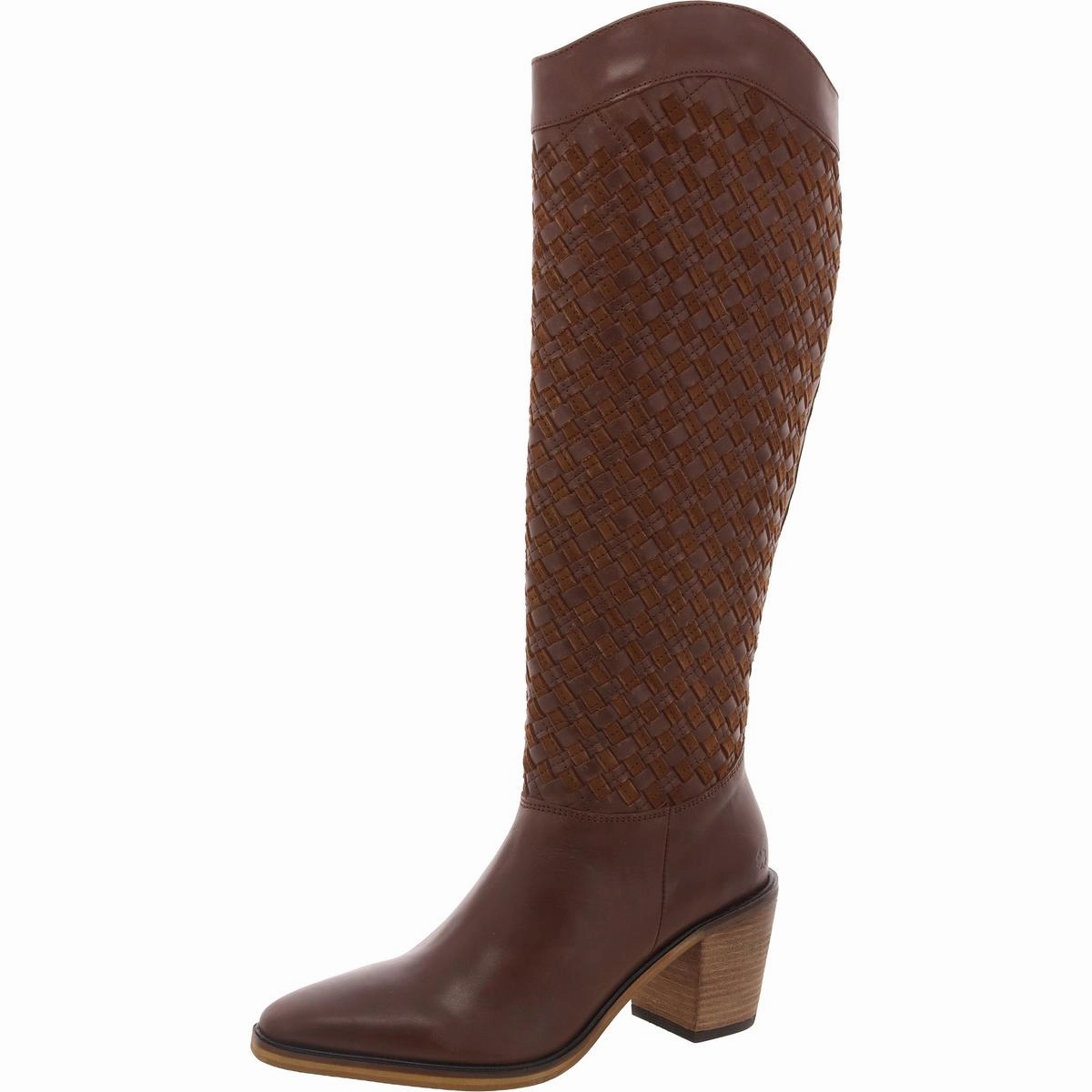 Abeny Womens Cut-Out Leather Knee-High Boots