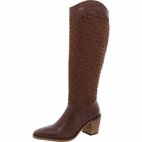 Abeny Womens Cut-Out Leather Knee-High Boots Womens Boots sale online