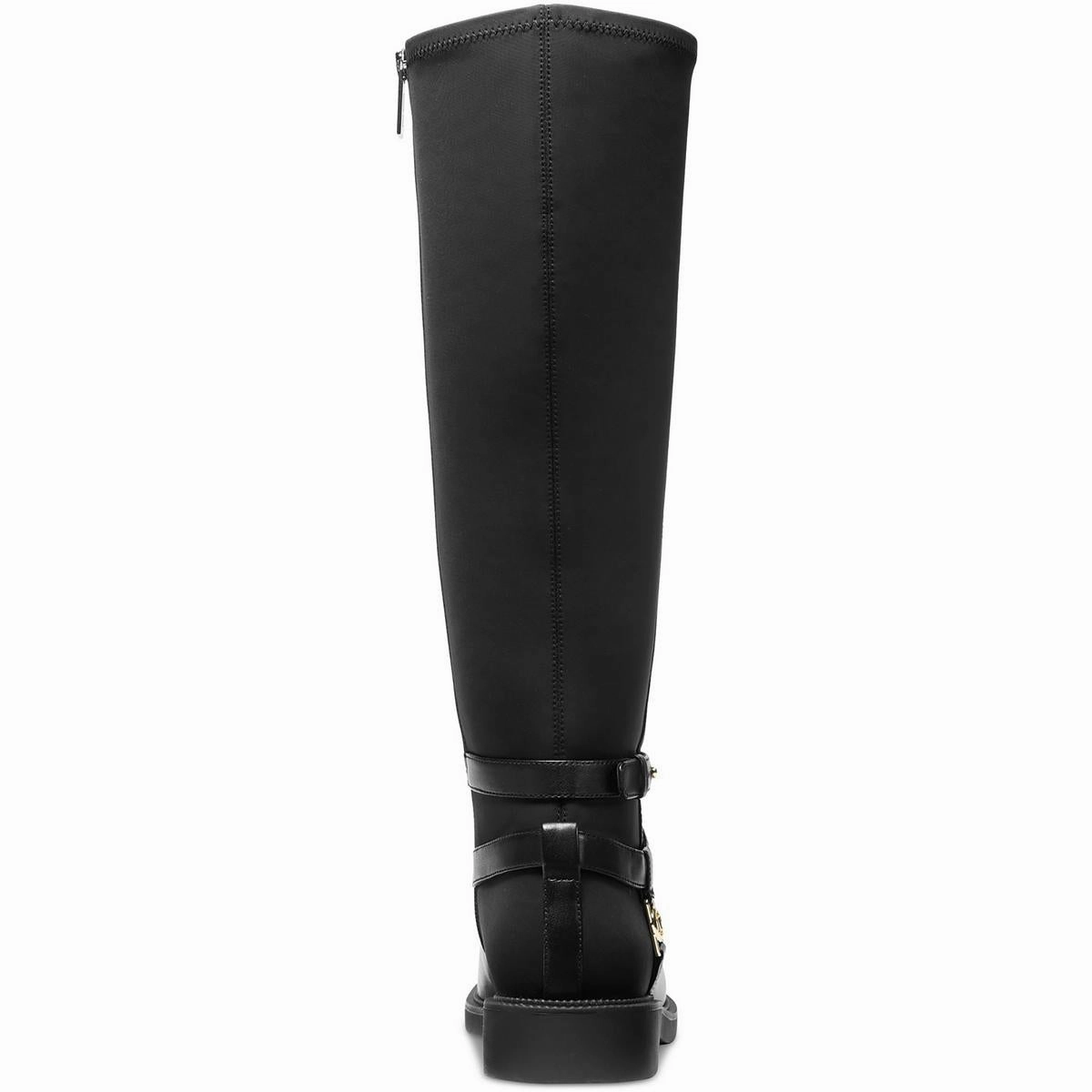 Abigail Womens Buckle Leather Knee-High Boots