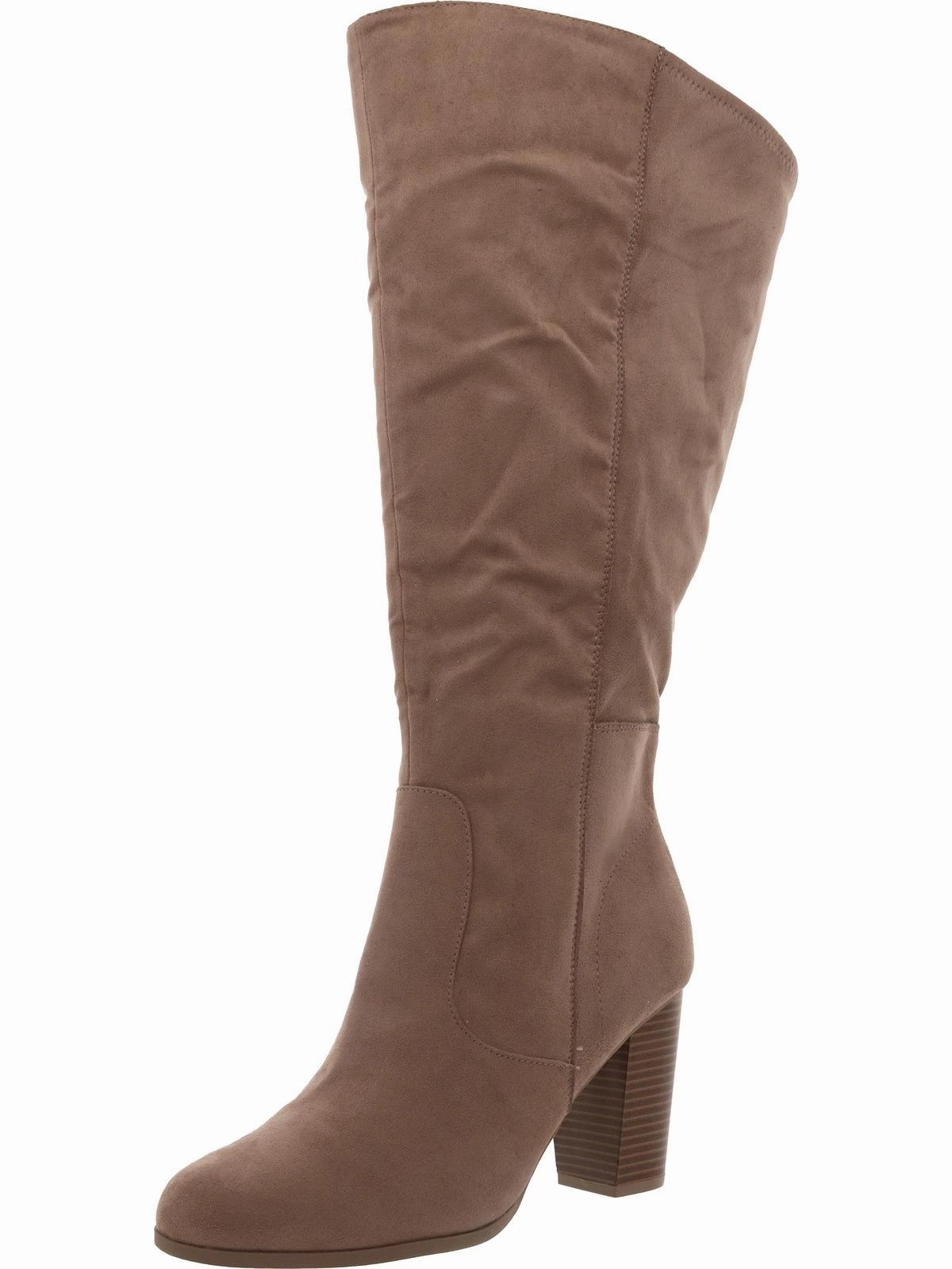 Addyy Womens Microsuede Pull On Knee-High Boots