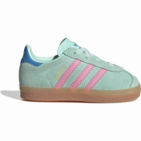 adidas Originals Clear Mint/Bliss Pink/Bright Blue Gazelle Cf El I Sneakers Kids Sneakers with Laces sale