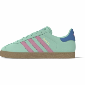 adidas Originals Clear Mint/Bliss Pink/Bright Blue Gazelle J Sneakers Kids Sneakers with Laces sale