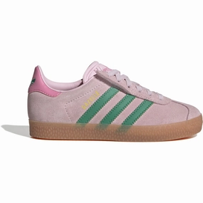 adidas Originals Clear Pink/Court Green/Bliss Pink Gazelle Cf El C Sneakers Kids Sneakers with Laces sale