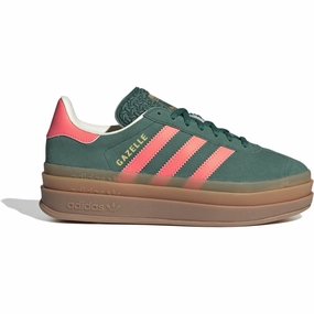 adidas Originals Collegiate Green/Signal Coral/Cream White Gazelle Bold J Sneakers Kids Sneakers with Laces sale