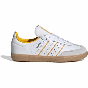 adidas Originals Crystal White/Cloud White/Crew Yellow Samba Og C Sneakers Kids Sneakers with Laces sale