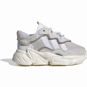 adidas Originals Crystal White/Cloud White/Off White Ozweego El I Sneakers Kids Sneakers with Laces sale