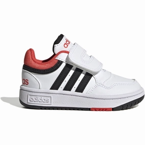 adidas Originals Ftwr White/Core Black/Bright Red Hoops 3.0 Cf I Sneakers Kids Velcro Sneakers discount