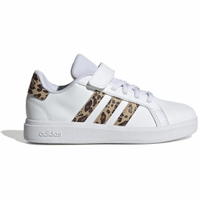 adidas Originals Ftwr White/Magic Beige/Matte Gold Grand Court 2.0 El C Sneakers Kids Velcro Sneakers discount