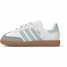 adidas Originals Ftwr White/Semi Flash Aqua/Gum 3 Samba Og El I Sneakers Kids Sneakers with Laces sale