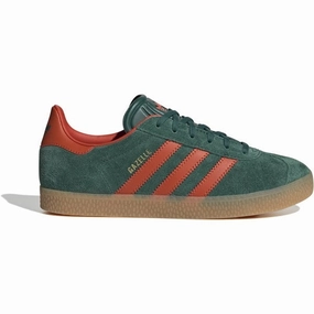 adidas Originals GAZELLE J Sneakers Collegiate Green / Preloved Red / Gum Kids Sneakers with Laces sale