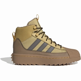adidas Originals Oat/Charcoal/Core Black Superstar Winter Trek J Boots Cheap Kids Winter Footwear