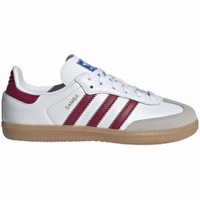 adidas Originals SAMBA OG C Sneakers Cloud White / Collegiate Burgundy / Gum Kids Sneakers with Laces sale