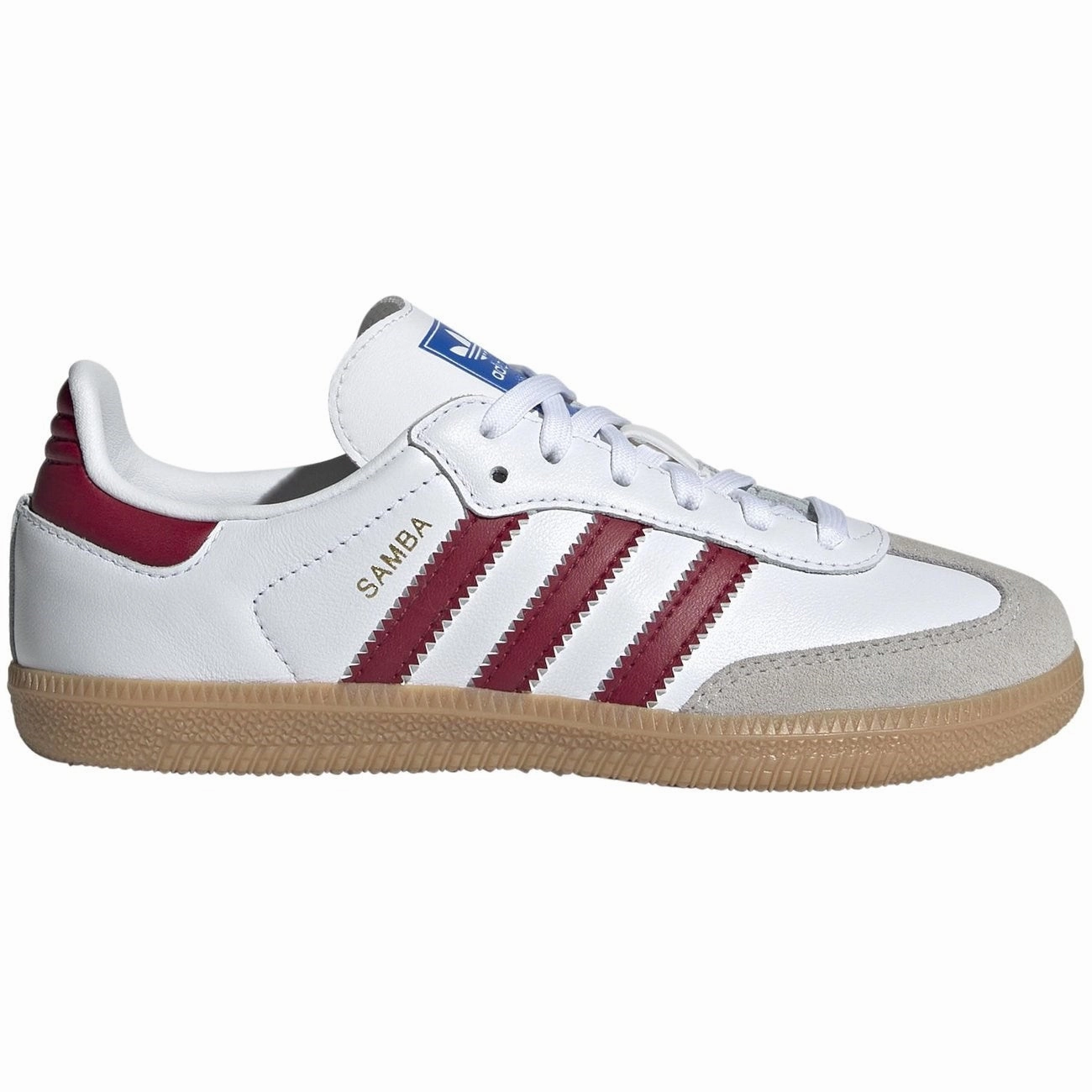 adidas Originals SAMBA OG C Sneakers Cloud White / Collegiate Burgundy / Gum Kids Sneakers with Laces sale