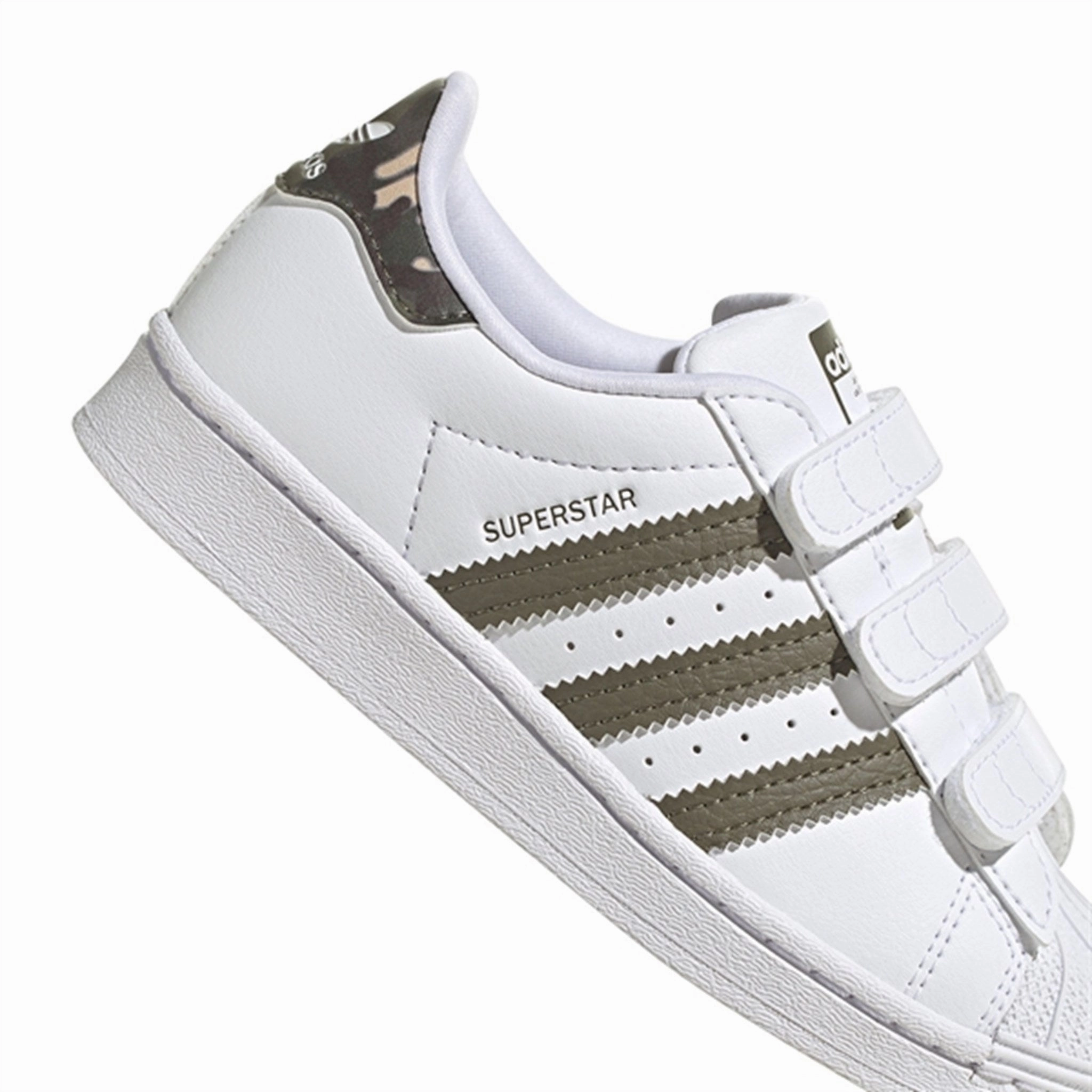 adidas Originals Superstar Sneakers White / Olive Kids Velcro Sneakers discount
