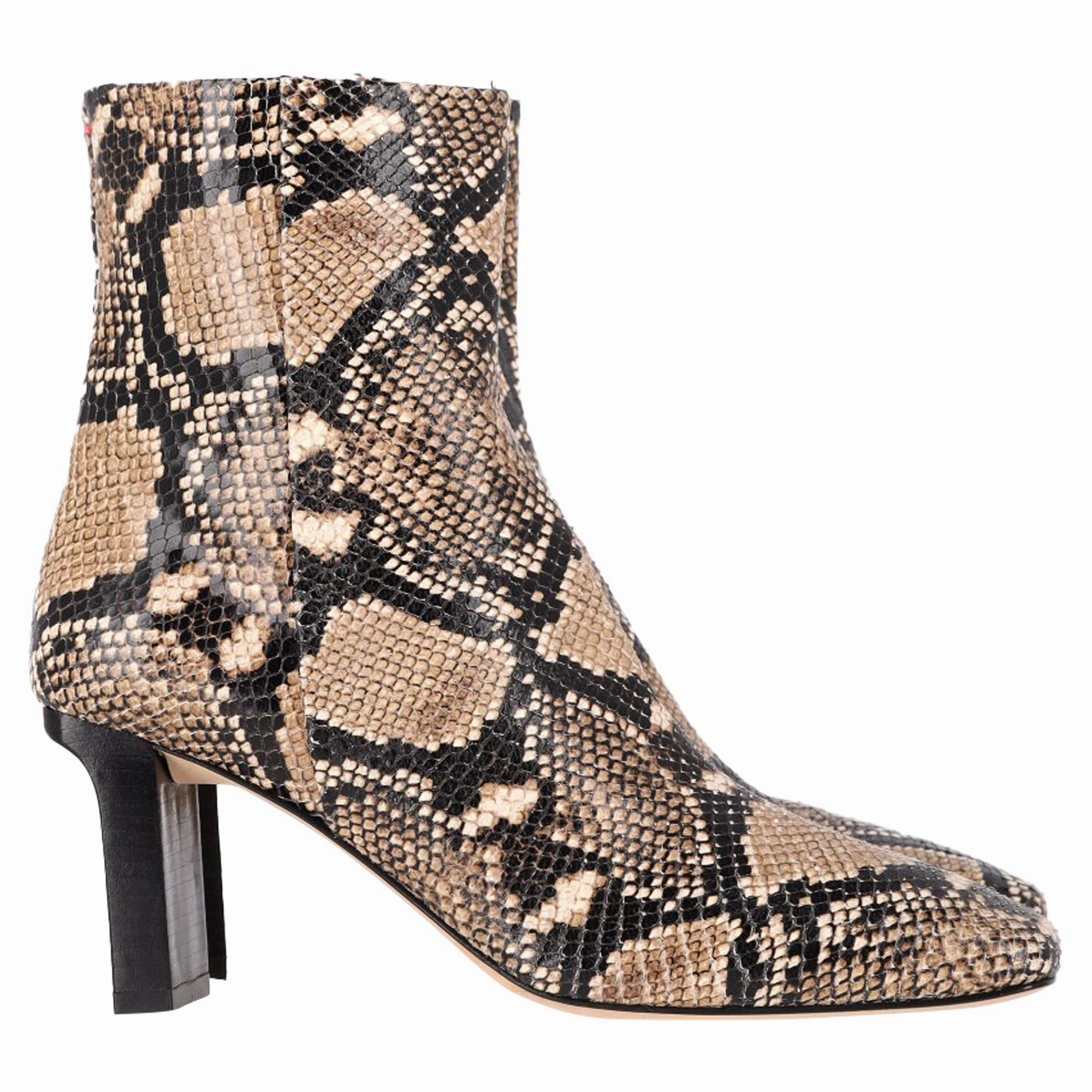 Aeyde Snakeskin-Effect Ankle Boots in Animal Print Leather Promo on Womens Fashionable Boots