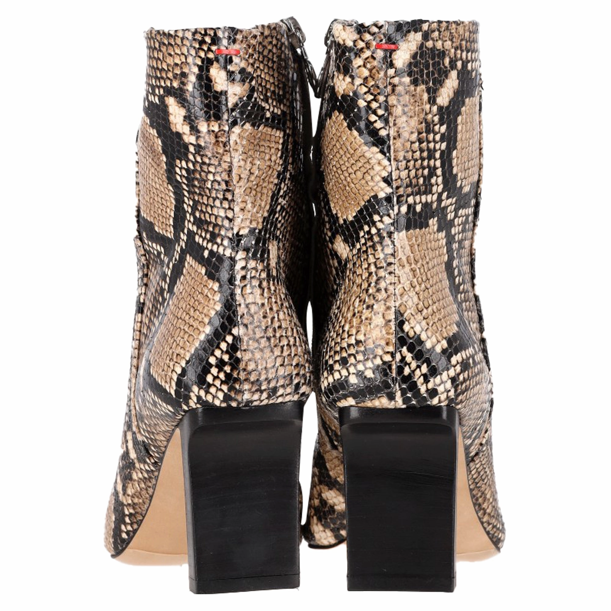 Aeyde Snakeskin-Effect Ankle Boots in Animal Print Leather