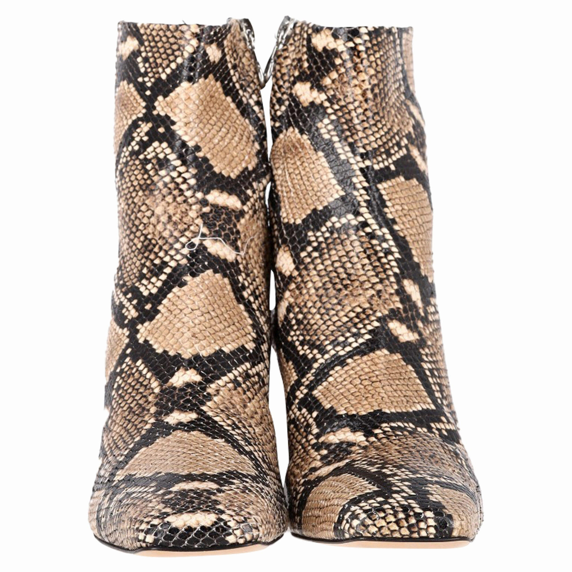 Aeyde Snakeskin-Effect Ankle Boots in Animal Print Leather