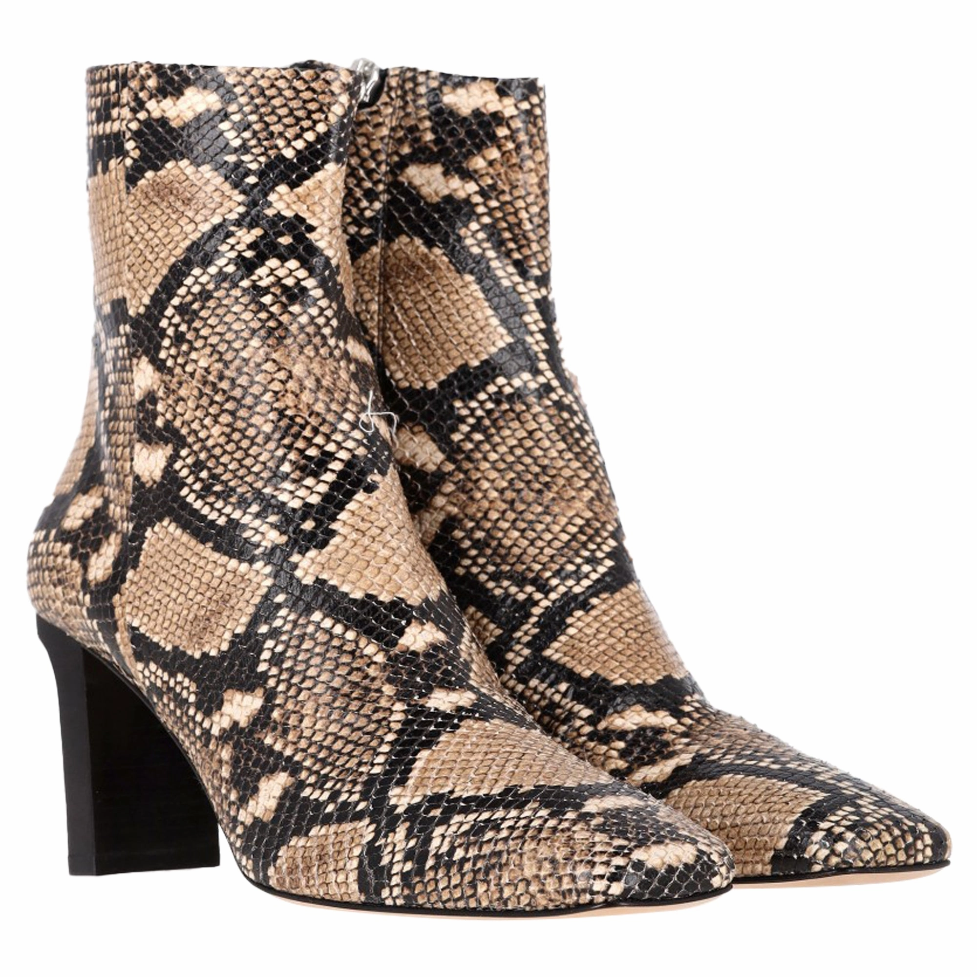 Aeyde Snakeskin-Effect Ankle Boots in Animal Print Leather