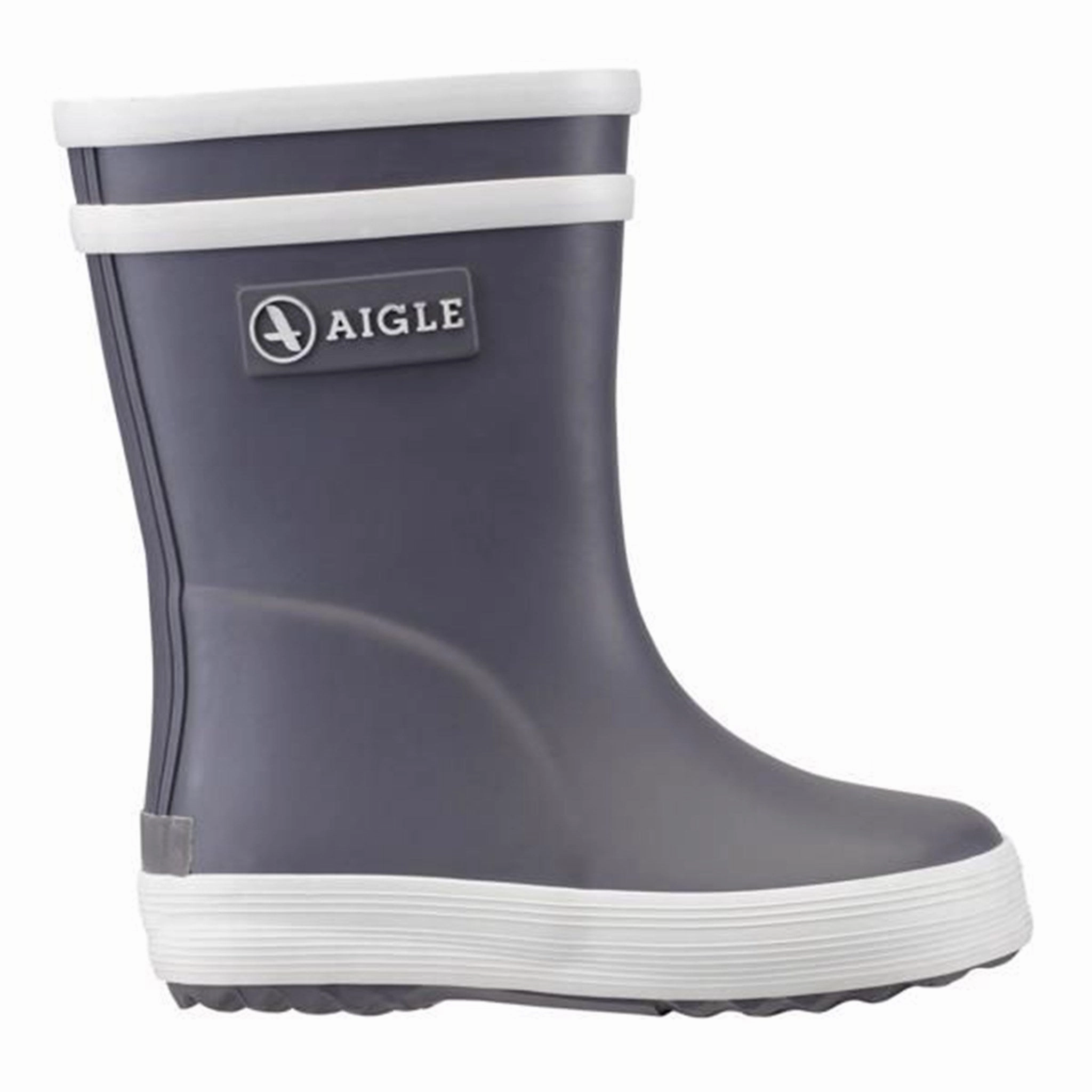 Aigle Baby Flac Wellies Charcoal Kids Rain Boots with free shipping