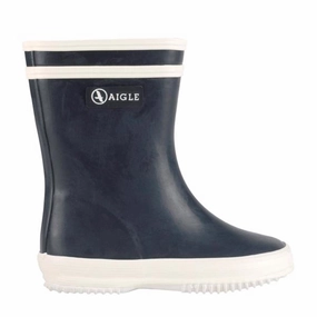 Aigle Baby Flac Wellies Marine/Navy Kids Rain Boots with free shipping