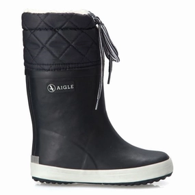 Aigle Giblet Thermo Wellies Marine/White Kids Thermo Boots discount price