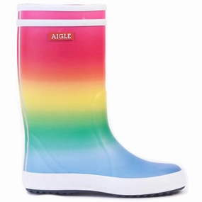Aigle Lolly Pop Wellis Arcenciel Kids Rain Boots with free shipping