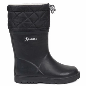 Aigle Warm Woody Thermo Wellies Black Kids Thermo Boots discount price