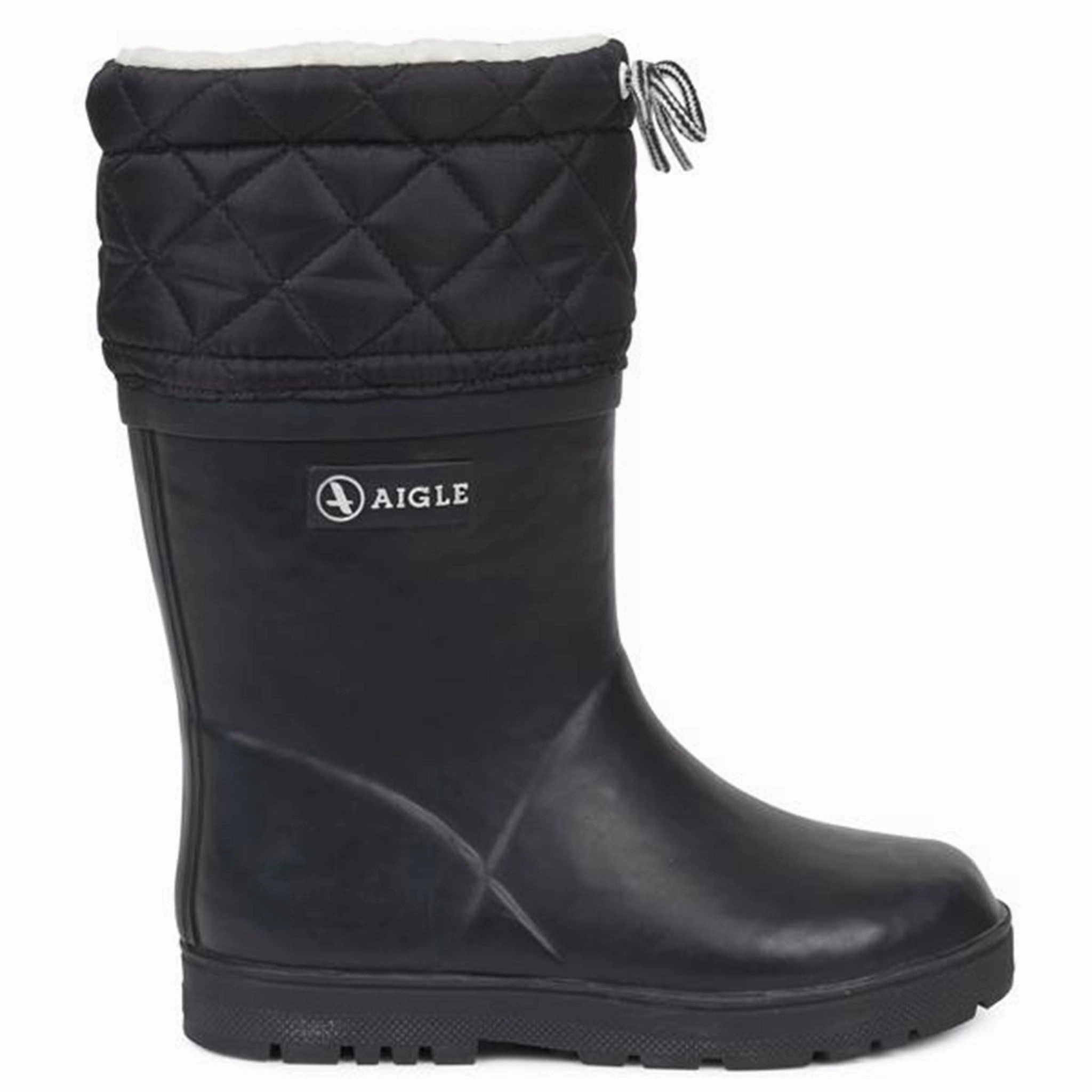Aigle Warm Woody Thermo Wellies Black Kids Thermo Boots discount price