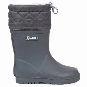Aigle Warm Woody Thermo Wellies Black Kids Thermo Boots discount price