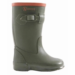 Aigle Wellies Perdrix Olive Green (kaki) Kids Rain Boots with free shipping