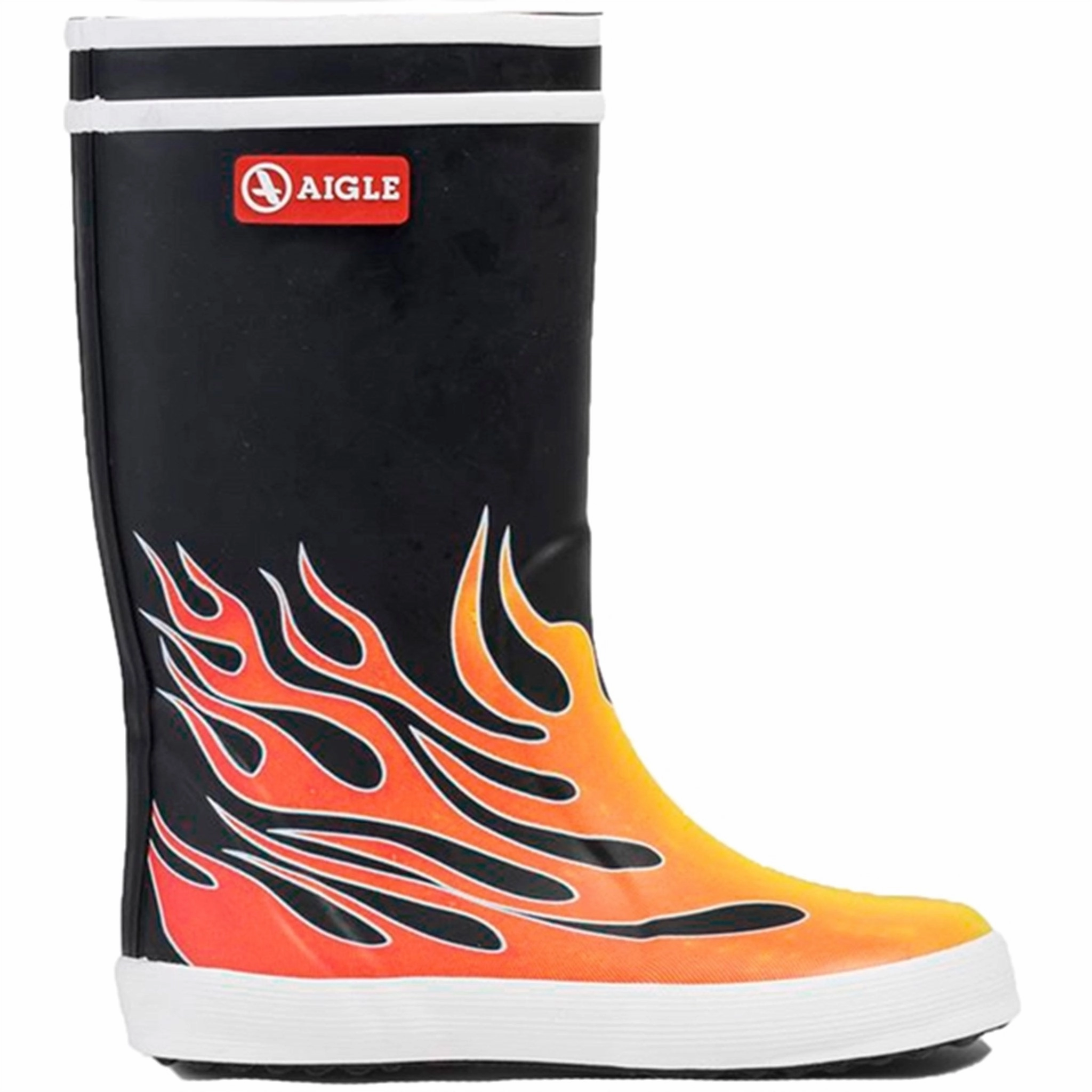 Aigle Wellis Hot Rod Kids Rain Boots with free shipping