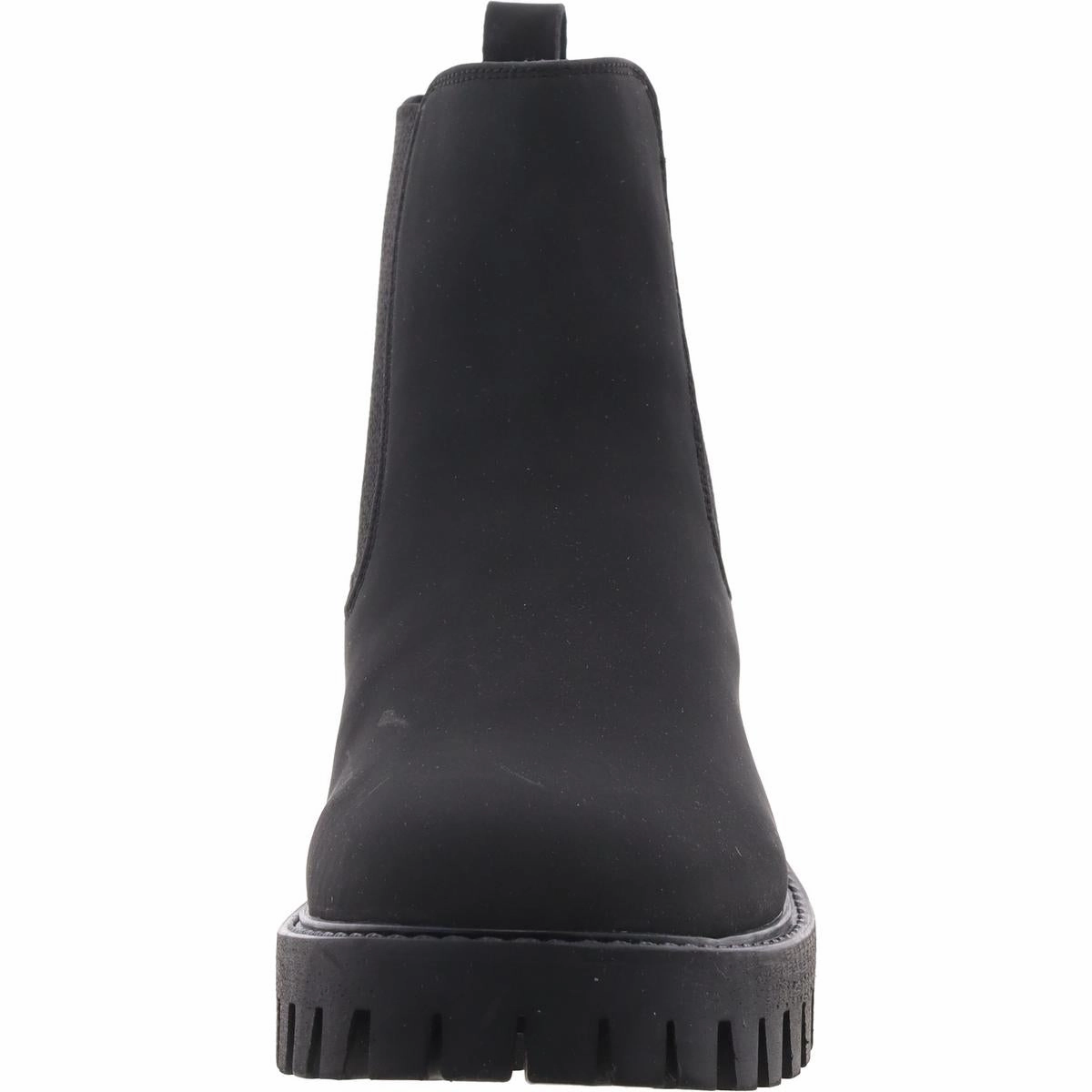 Alara Womens Faux Leather Block Heel Chelsea Boots
