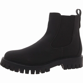 Alara Womens Faux Leather Block Heel Chelsea Boots Cheap Womens Leather Boots