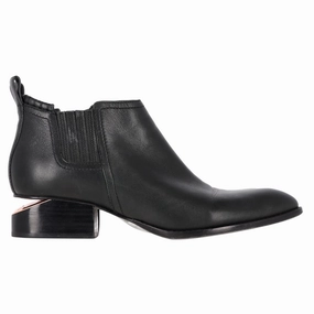 Alexander Wang Kori Cut-Out Ankle Boots in Black Calfskin Leather Womens Boots sale online