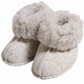 Alwero Baby Slippers Light Grey Wool Slippers Kids clearance