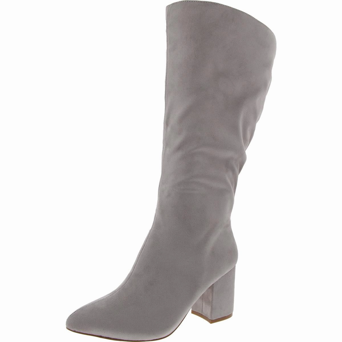 Ameylia Womens Extra Wide Calf Manmade Mid-Calf Boots
