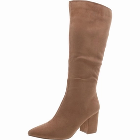 Ameylia Womens Faux Suede Solid Knee-High Boots Womens Casual Boots clearance