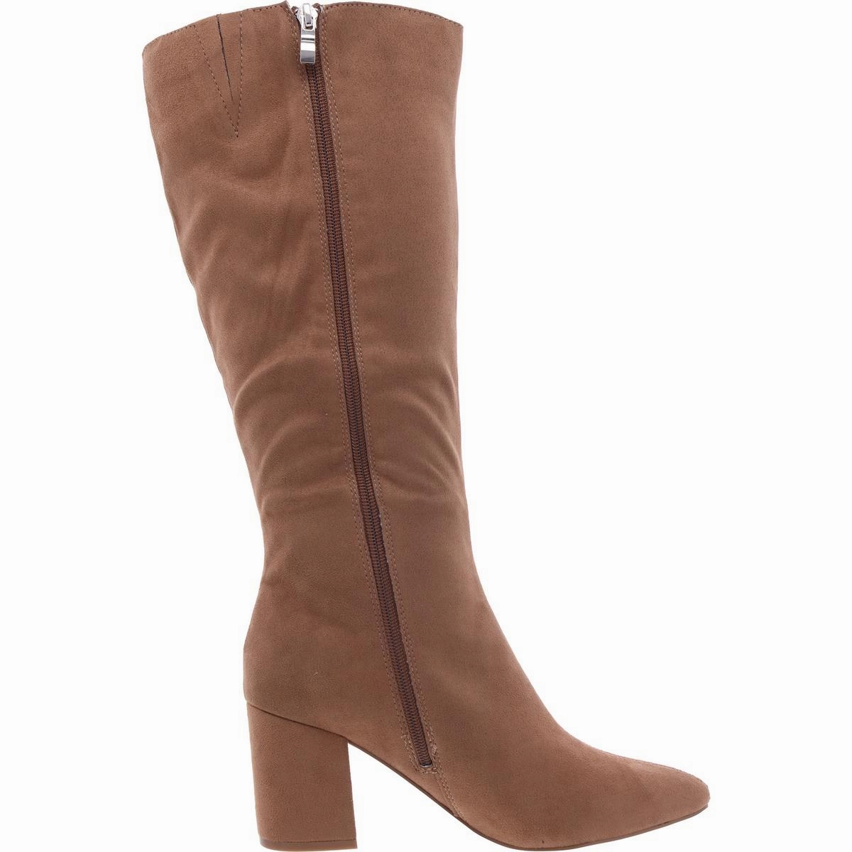 Ameylia Womens Faux Suede Solid Knee-High Boots