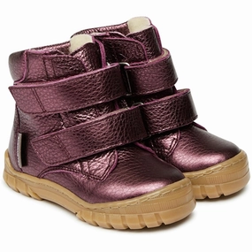 Angulus Beginner Tex Boots w Velcro Plum Shine Cheap Kids Winter Footwear