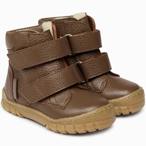 Angulus Beginner Tex Boots w Velcro Walnut Cheap Kids Winter Footwear