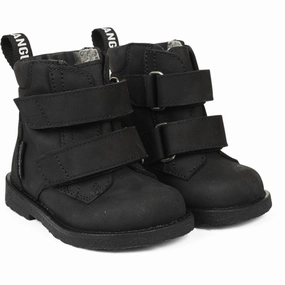 Angulus Black Beginner Tex-Boot Med logo and Velcro Closure Cheap Kids Winter Footwear