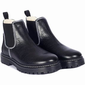Angulus Black/Black Chelsea boot with soft wool lining Kids Chelsea Boots sale
