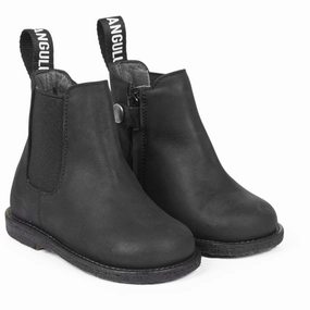 Angulus Black/Black Chelseastvle Med LAndobnd Og Zipthrough Kids Chelsea Boots sale