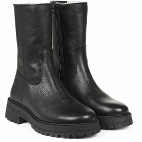 Angulus Black/Black Mid-Cut Boot with Elastic and Zipper Kids Chelsea Boots sale