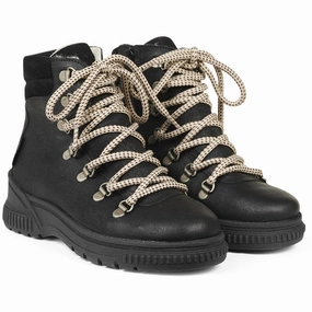 Angulus Black Tex Lace-up Boot with Wool Lining Cheap Kids Winter Footwear