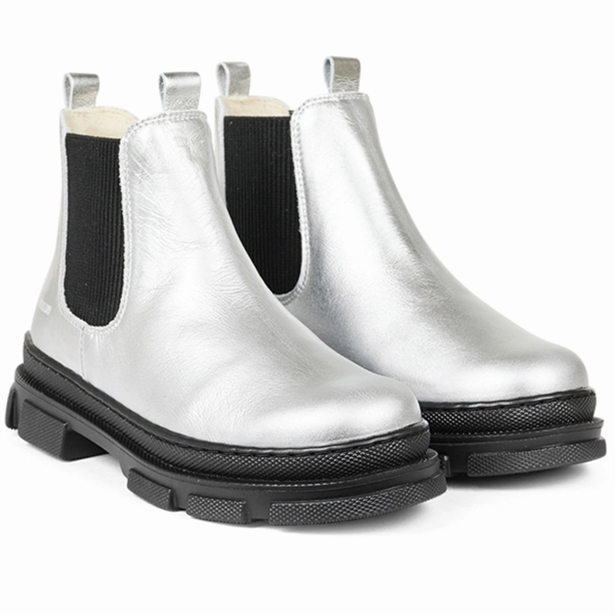 Angulus Boots With Elastic Band Silver/Black Kids Chelsea Boots sale