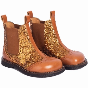 Angulus Bronze Glitter/CAndnac/CAndnac Chelsea Boot Med Funklende Bronze Glitter. Kids Chelsea Boots sale