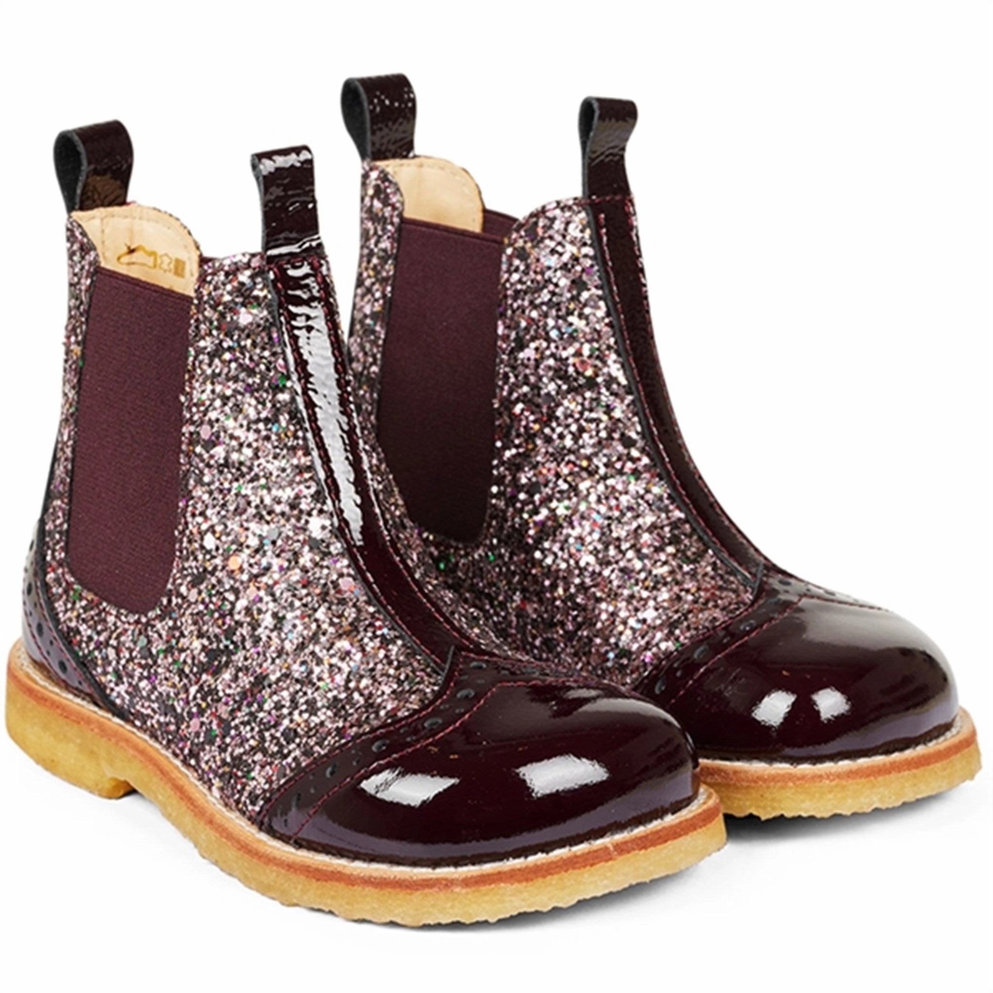 Angulus Chelsea Boots Bordeaux/Bordeaux Glitter/Elastic Kids Chelsea Boots sale