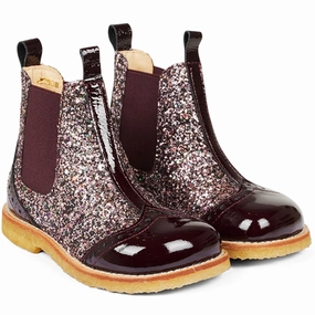 Angulus Chelsea Boots Bordeaux/Bordeaux Glitter/Elastic Kids Chelsea Boots sale